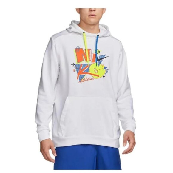 Nike Dri-fit Story Pack Retro Logo Hoodie In White - Picture 1 of 9